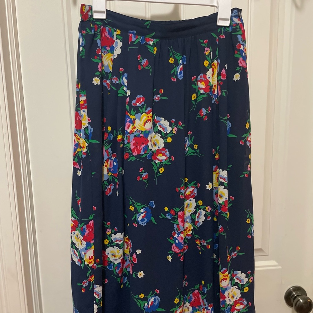 Vintage floral and navy skirt